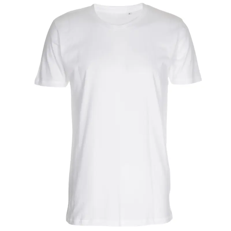 Ekologiska basic t-shirts med rund hals i vitt för män