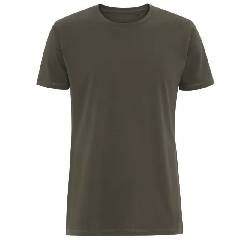 Komfort och stil med ekologisk, rundhalsad t-shirt i armégrönt för män