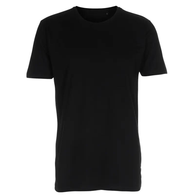Snygg ekologisk bas-t-shirt med rund hals i svart för män